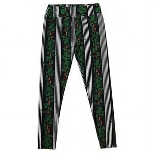 LuLaRoe Holly Leggings One Size Women Holiday Christmas Festive Green Red Print